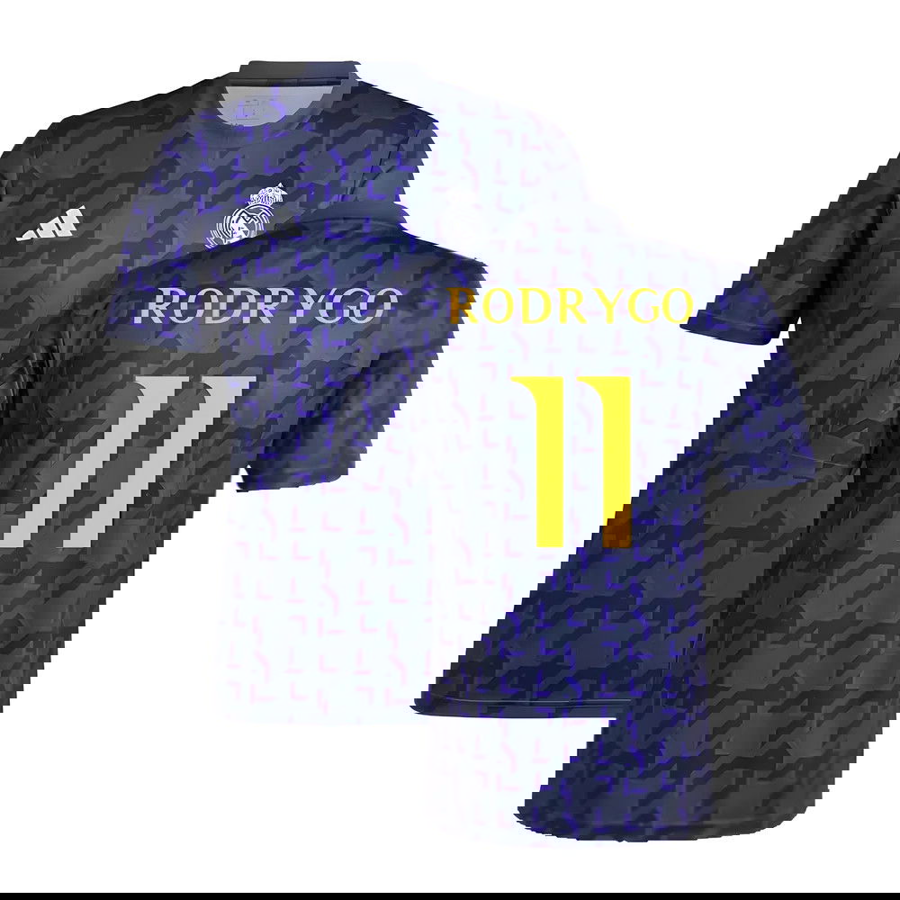 2023-2024 Real Madrid Pre-Match Shirt (Shadow Navy) (Rodrygo 11)