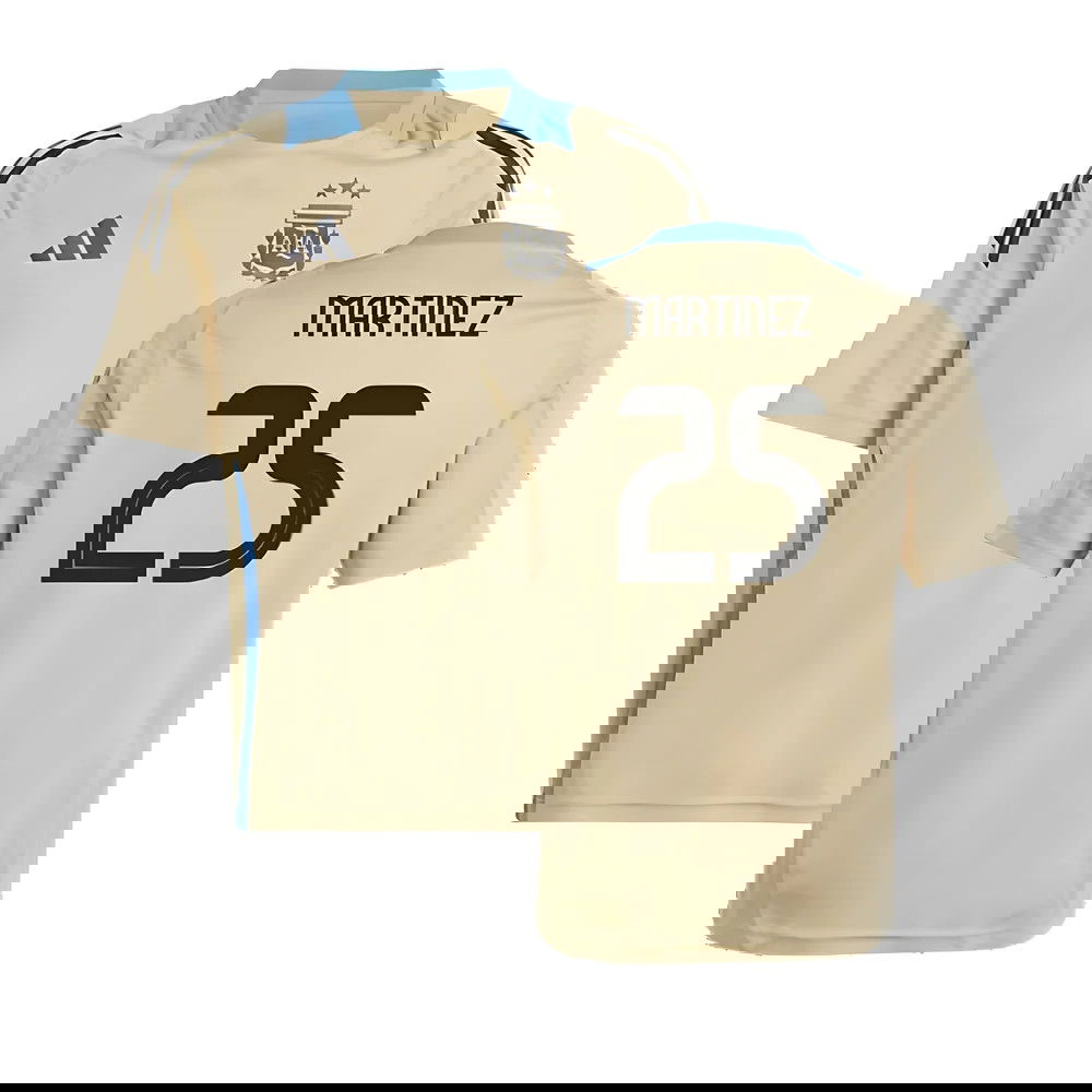 2024-2025 Argentina Training Jersey (Hazy Beige) - Kids (MARTINEZ 25)