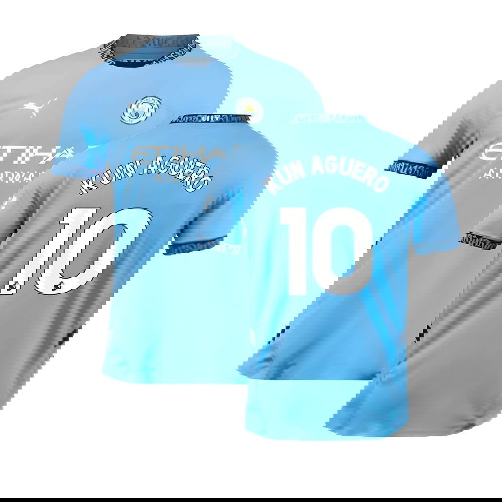 2024-2025 Man City Home Authentic Shirt (Kun Aguero 10)