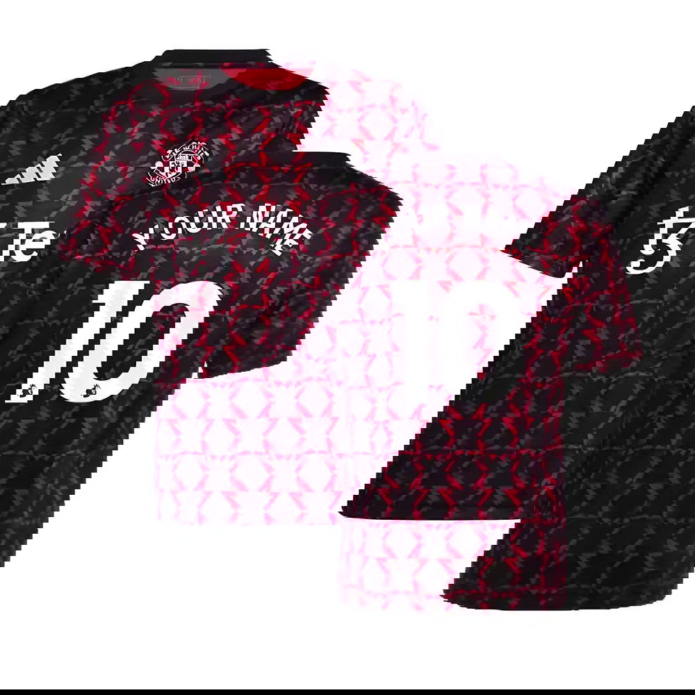 2024-2025 Man Utd Pre-Match Shirt (Black) - Kids (Your Name)