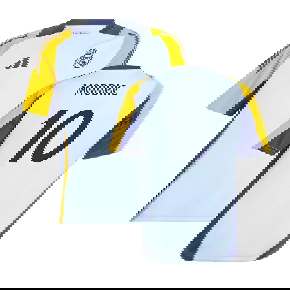 2024-2025 Real Madrid Training Shirt (Glow Blue) - Kids (Modric 10)