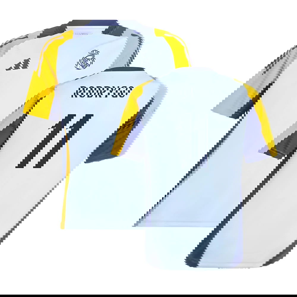 2024-2025 Real Madrid Training Shirt (Glow Blue) - Kids (Rodrygo 11)