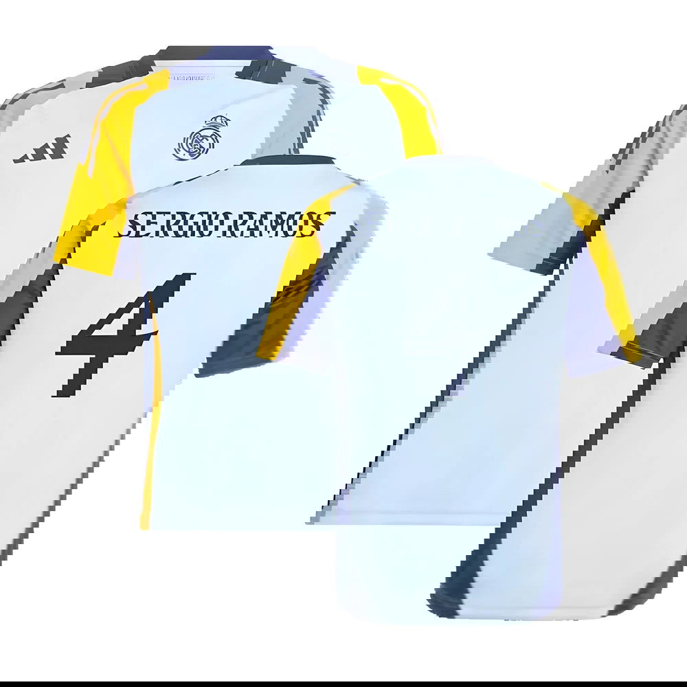 2024-2025 Real Madrid Training Shirt (Glow Blue) - Kids (Sergio Ramos 4)