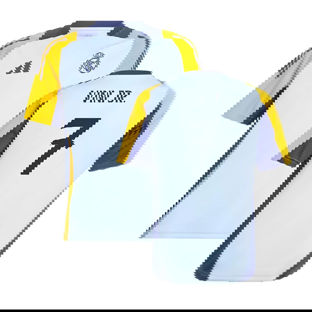 2024-2025 Real Madrid Training Shirt (Glow Blue) - Kids (Vini Jr. 7)