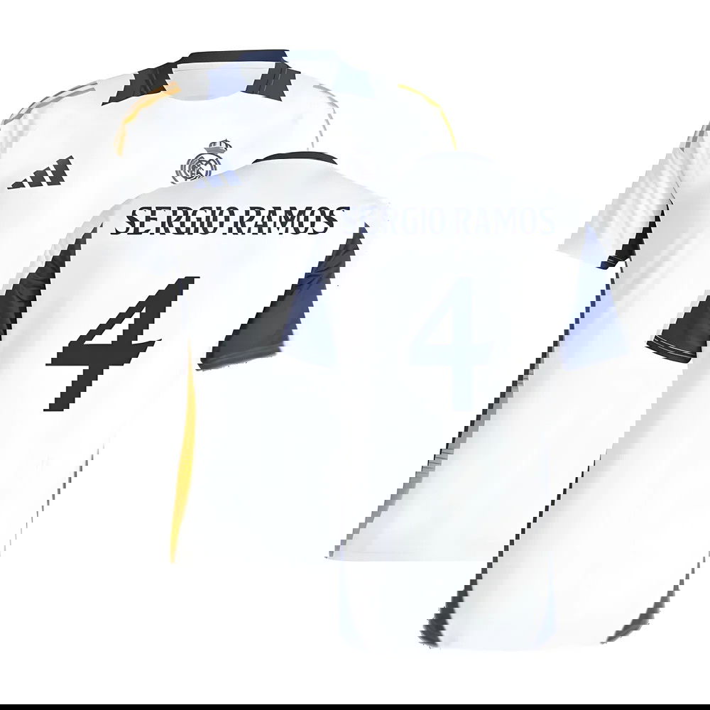 2024-2025 Real Madrid Training Tee (White) (Sergio Ramos 4)