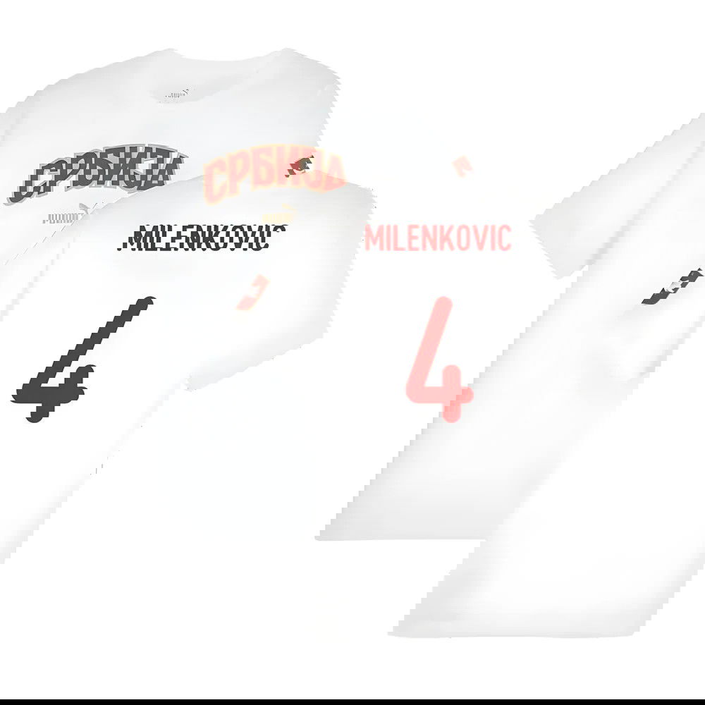 2024-2025 Serbia FtblIcons Tee (White) (Milenkovic 4)