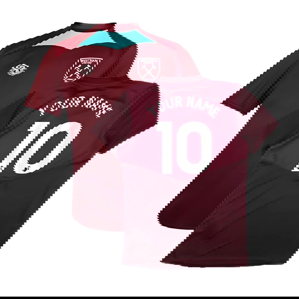 2024-2025 West Ham Training Jersey (Wine) - Kids (Your Name)