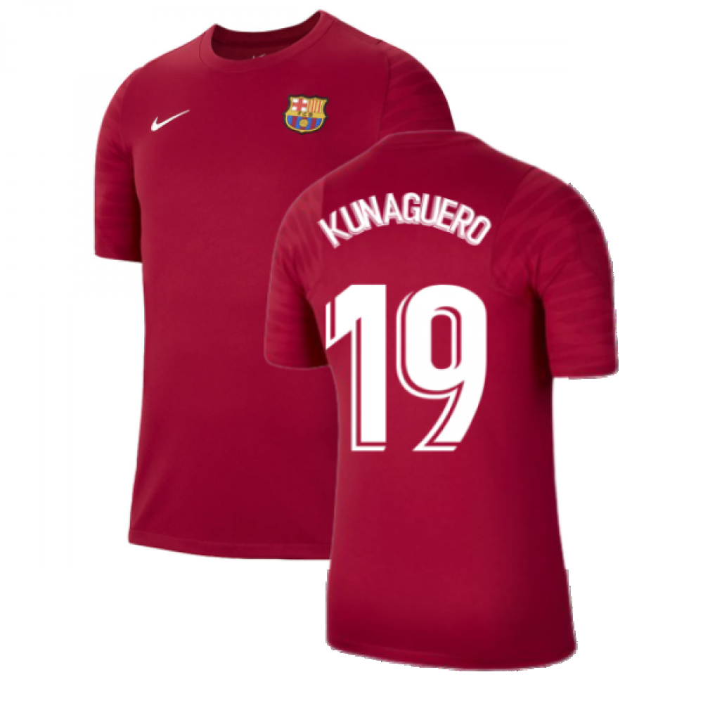 2021-2022 Barcelona Training Shirt (Noble Red) (KUN AGUERO 19)