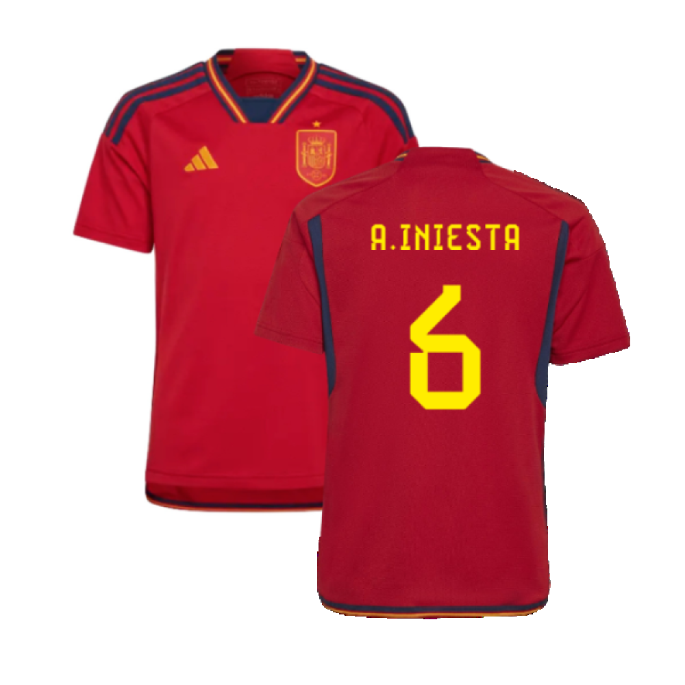 2022-2023 Spain Home Shirt (Kids) (Iniesta 6)