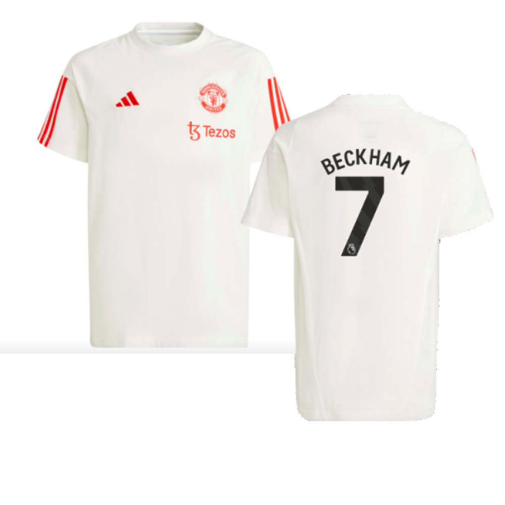 2023-2024 Man Utd Training Tee (White) - Kids (Beckham 7)