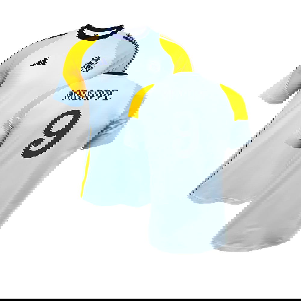 2024-2025 Real Madrid Training Tee (Glow Blue) (Alaba 4)