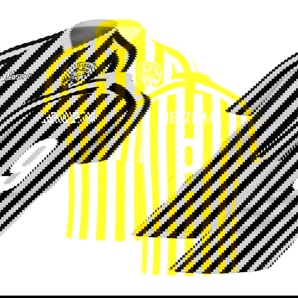 Al-Ittihad 2023-2024 Stripe Home Concept Football Kit (Libero) (Benzema 9)