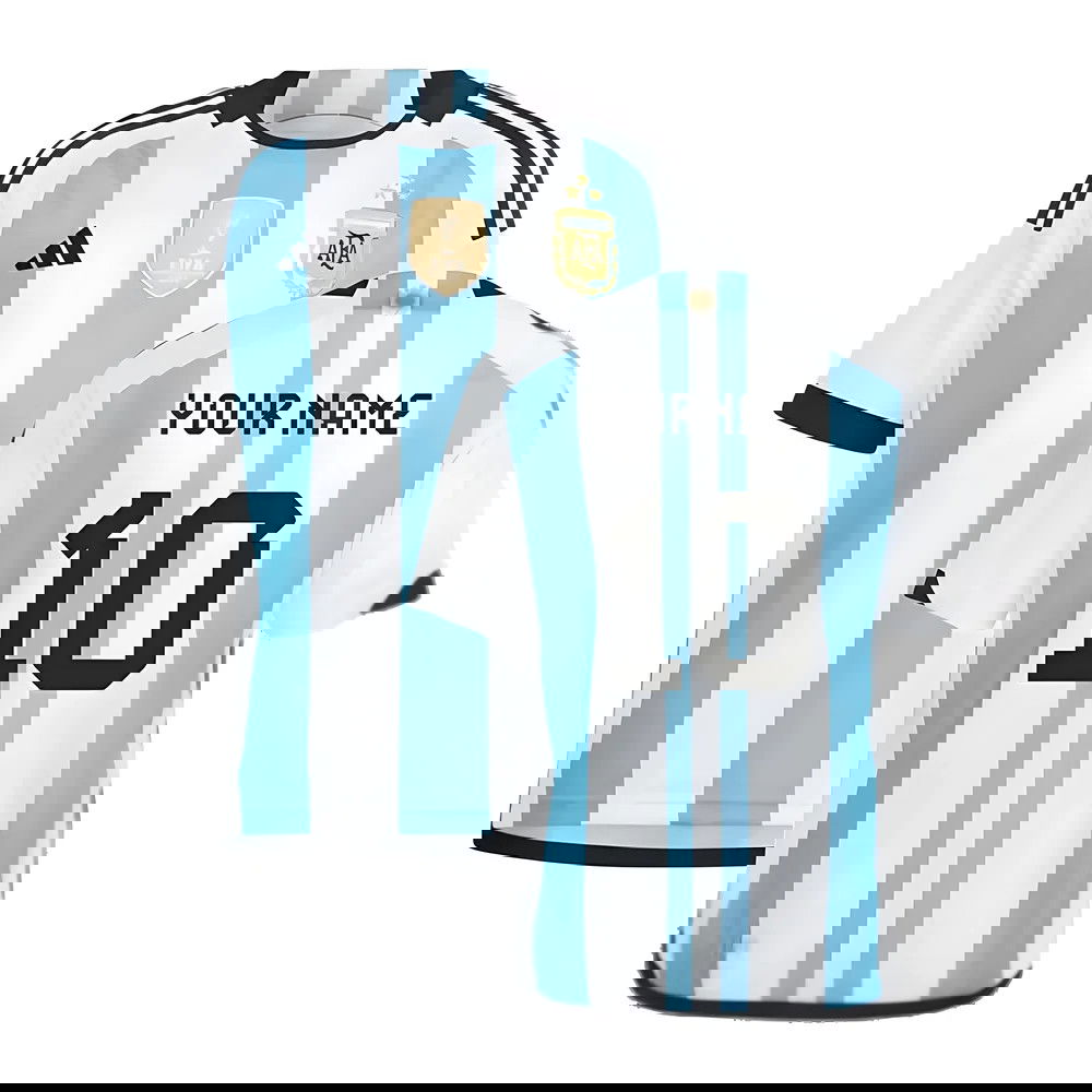 Argentina 2022 World Cup Winners Home Shirt - Kids (Your Name)