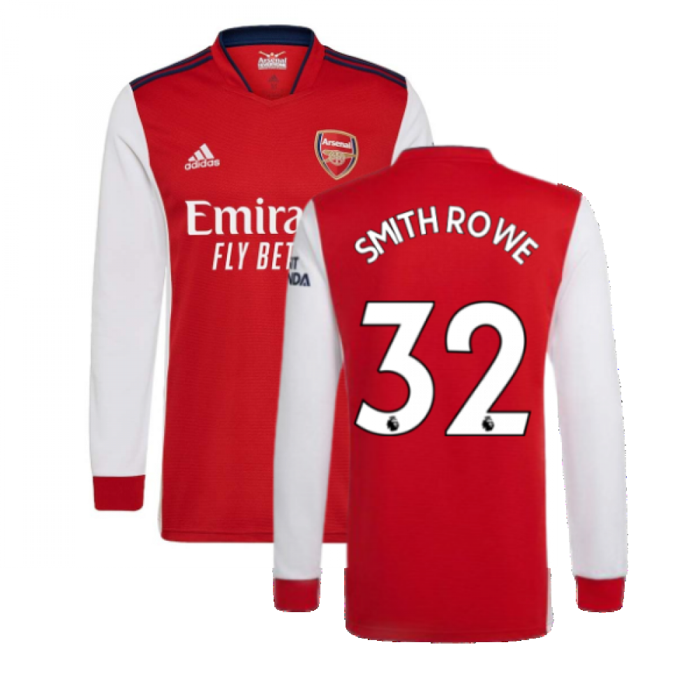 Arsenal 2021-2022 Long Sleeve Home Shirt (SMITH ROWE 10)