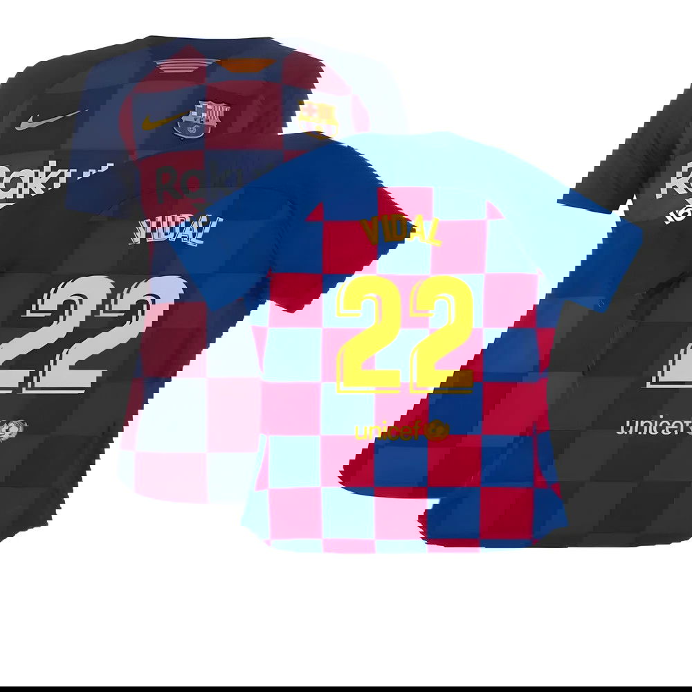 Barcelona 2019-20 Womens Home Shirt (Vaporkit) ((Excellent) S) (VIDAL 22)