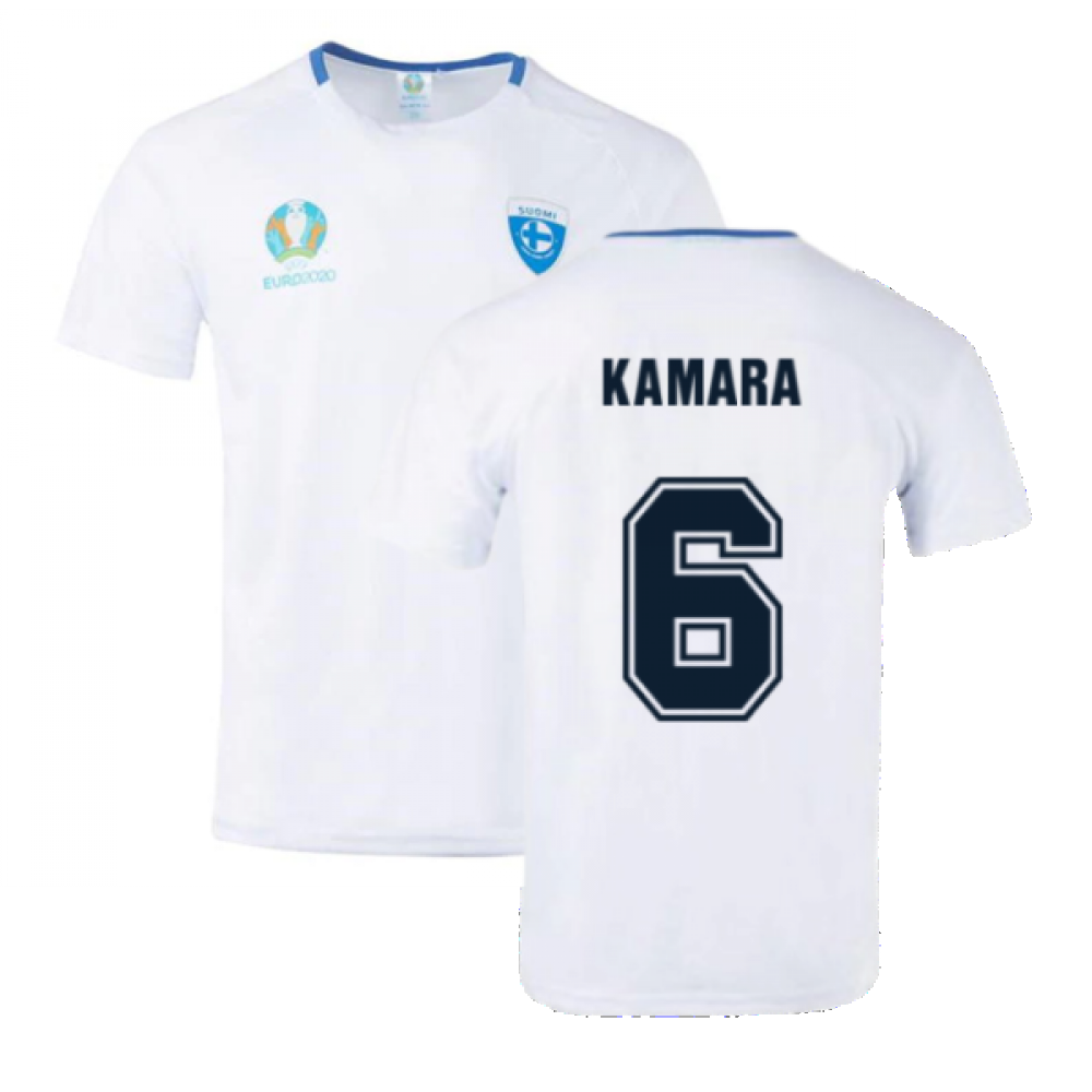 Finland 2021 Polyester T Shirt White Kamara 6 Euro20finw 214781 46 68 Teamzo Com