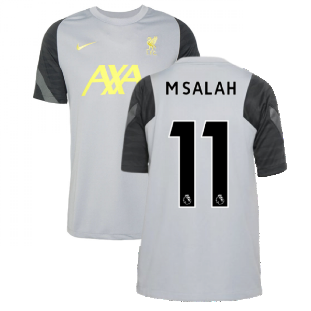 Liverpool 2021-2022 CL Training Shirt (Wolf Grey) - Kids (M SALAH 11)