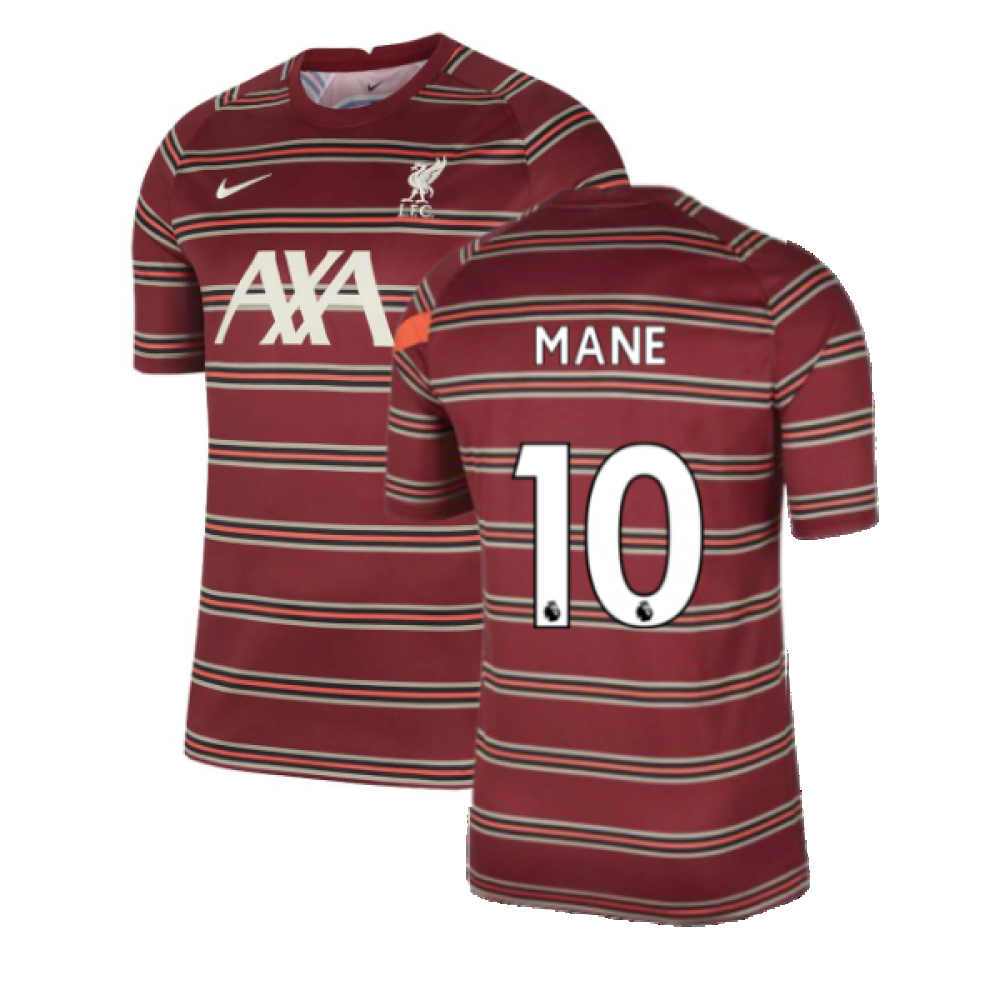 Liverpool 2021-2022 Pre-Match Training Shirt (Red) - Kids (MANE 10)