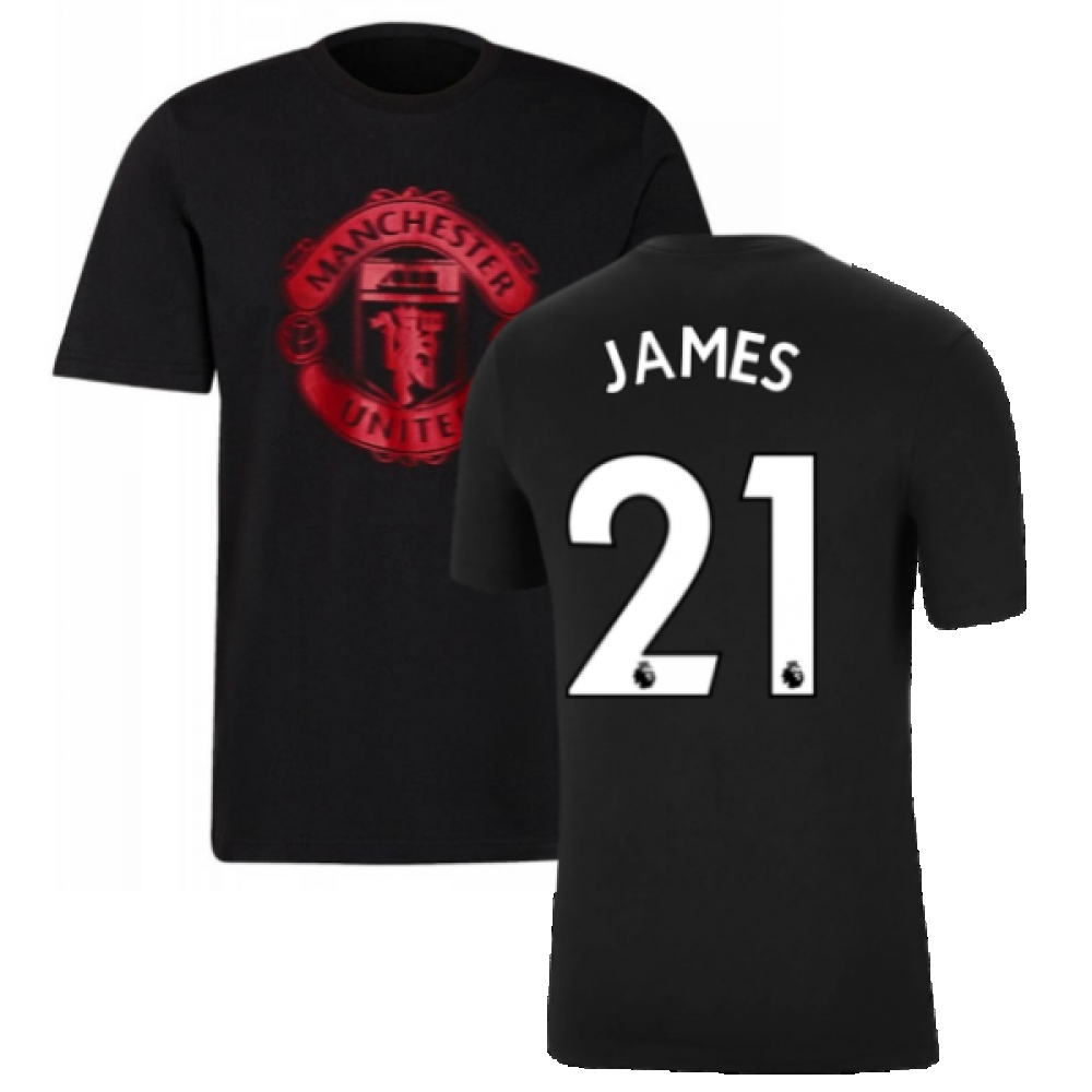 Man Utd 2021-2022 Tee (Black) (JAMES 21)