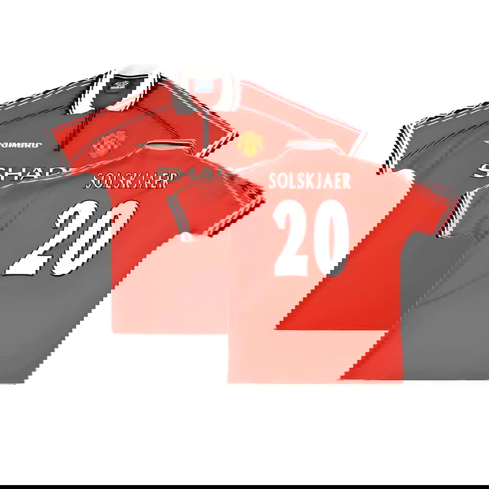 Manchester United 1998-2000 Home Shirt (XXL) (Excellent) (Solskjaer 20)