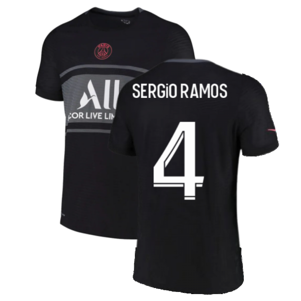 PSG 2021-2022 Vapor 3rd Shirt (SERGIO RAMOS 4)