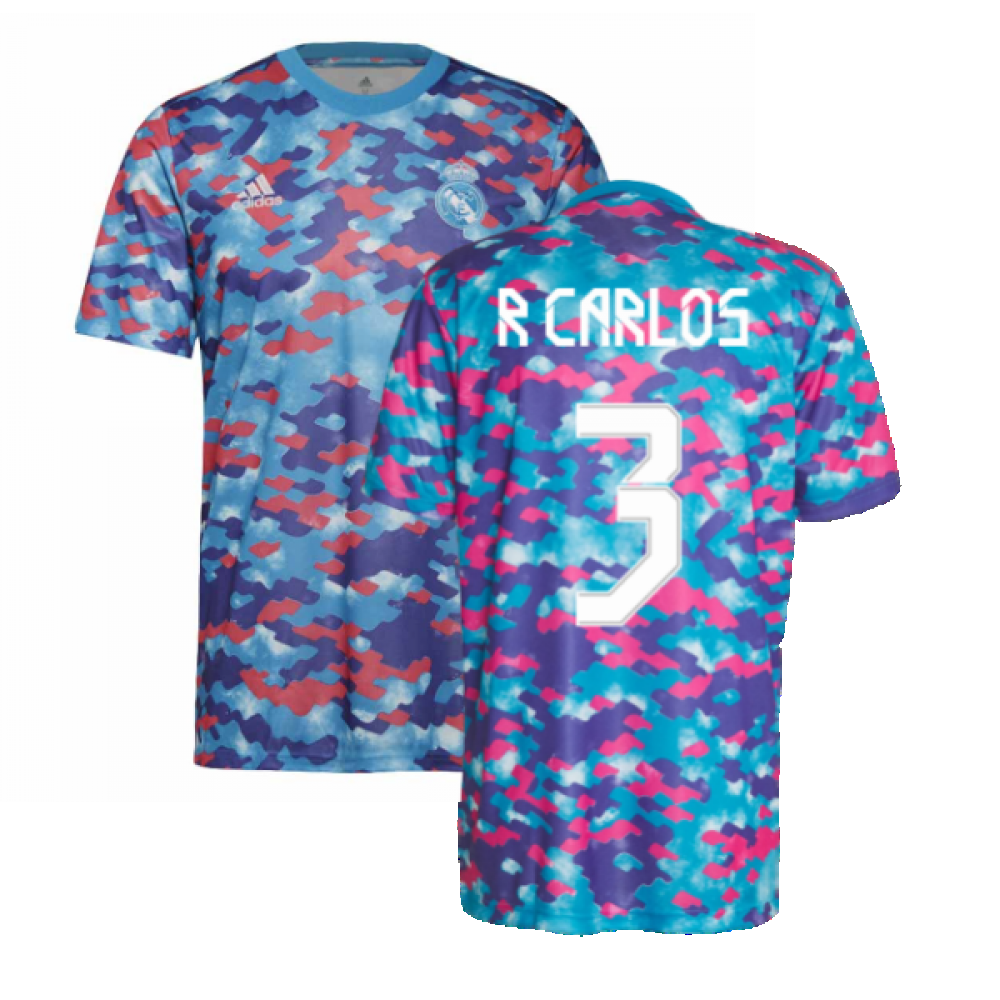Real Madrid 2021-2022 Pre-Match Training Shirt (Pink) (R CARLOS 3)