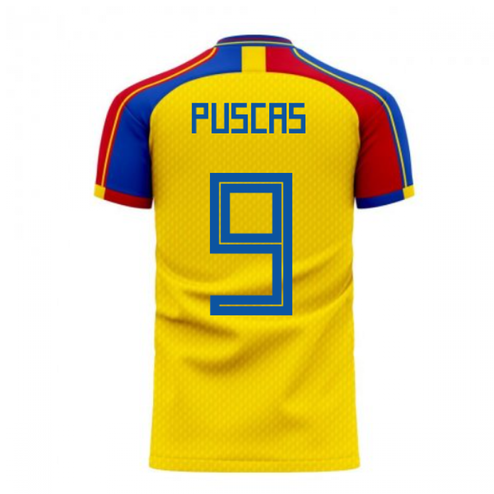 Romania 2025-2026 Home Concept Football Kit (Libero) (PUSCAS 9)