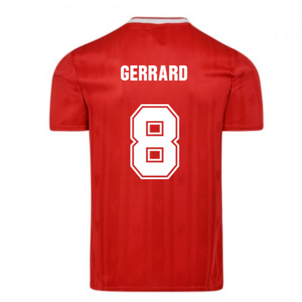 Score Draw Liverpool FC 1989 Retro Football Shirt (GERRARD 8)