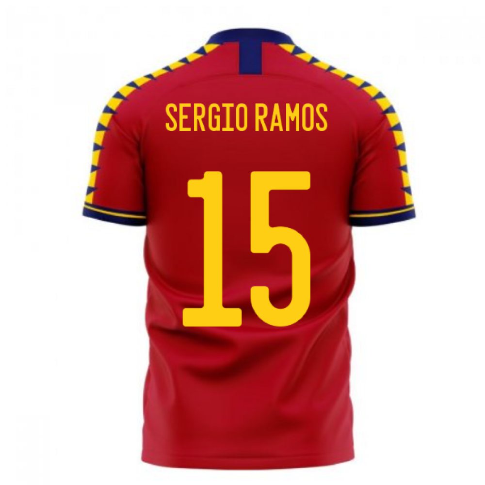 Spain 2023-2024 Home Concept Football Kit (Libero) (SERGIO RAMOS 15)