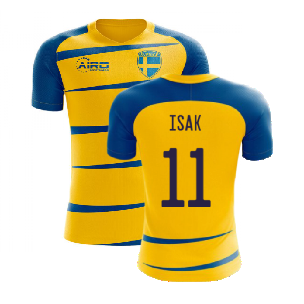 Sweden 2022-2023 Home Concept Football Kit (Airo) (ISAK 11)  [SWEDEN21HOMEAIRO-217590] - $54.04 Teamzo.com