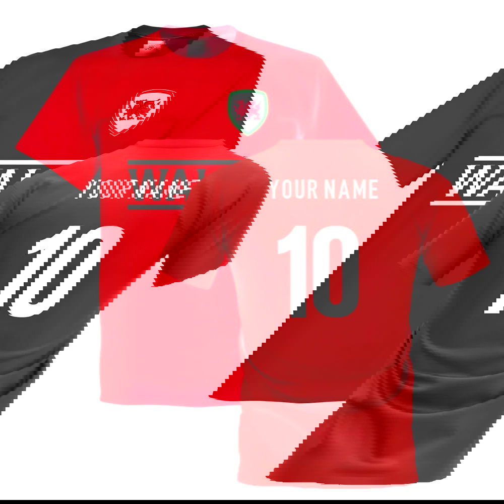 Wales Team T-Shirt - Red (Your Name)