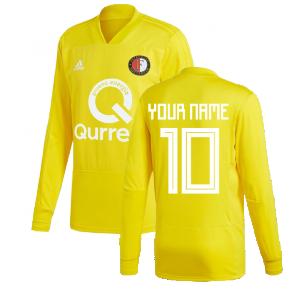 Excursie Niet verwacht opgroeien 2017-2018 Feyenoord Long Sleeve Training Jersey (Yellow) (Your Name)  [EV7527-242423] - $68.29 Teamzo.com