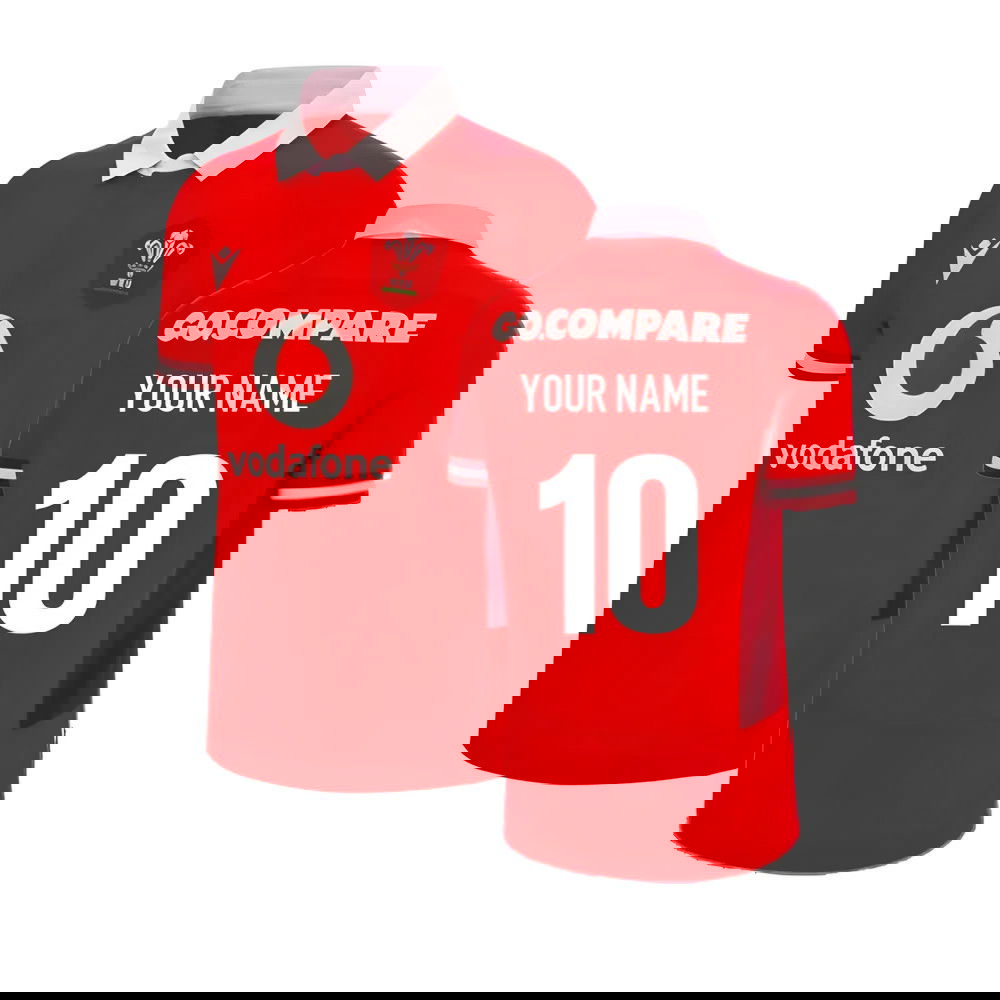 2023-2024 Wales Rugby WRU Home Body Fit Shirt (Your Name)