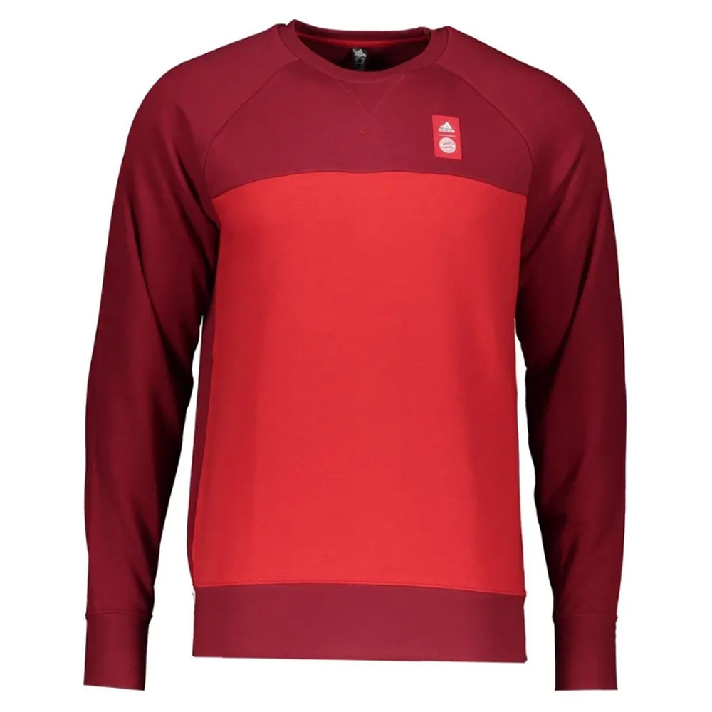 2021-2022 Bayern Munich Graphic Crew Sweat (Red)