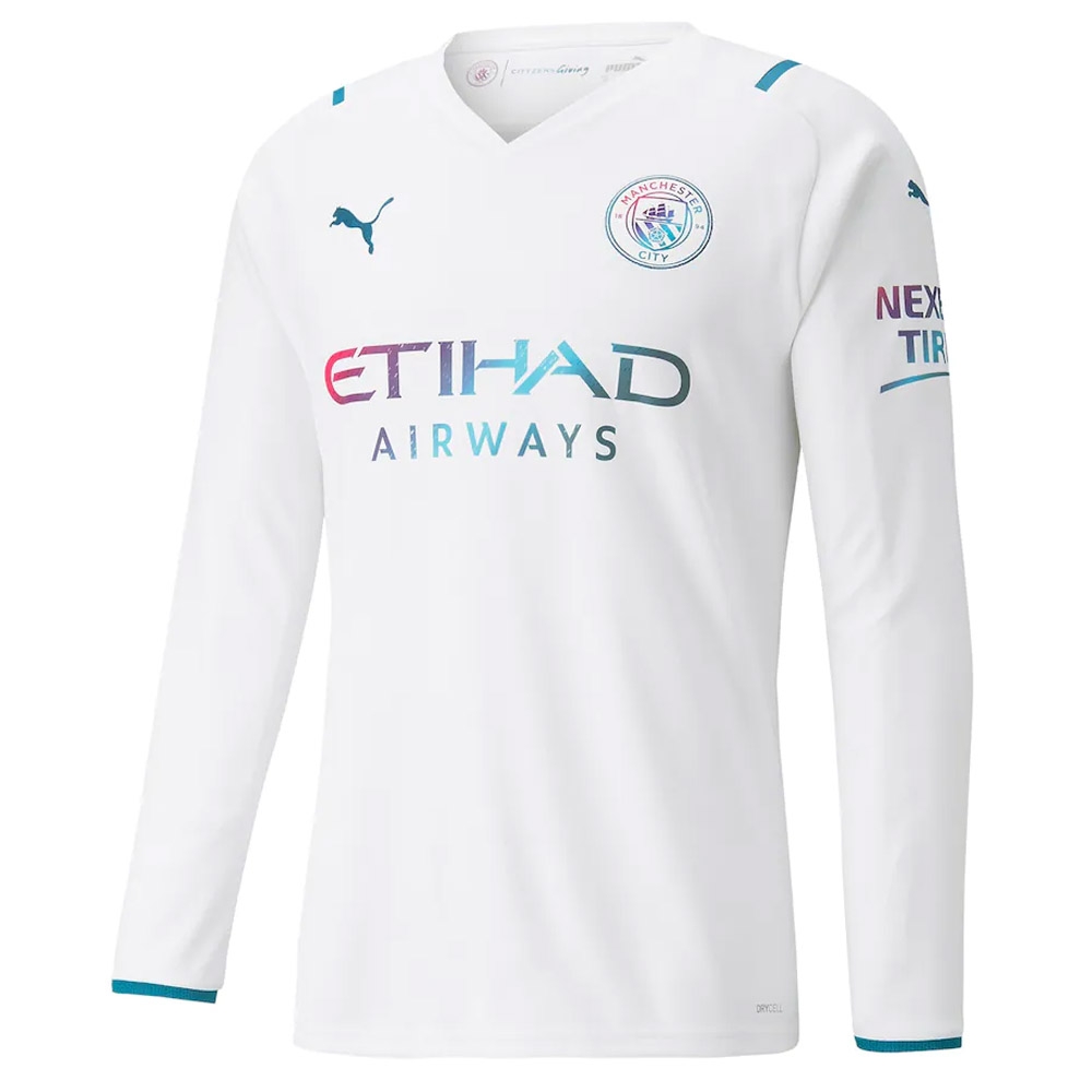سكاف 2021-2022 Man City Long Sleeve Away Shirt سكاف