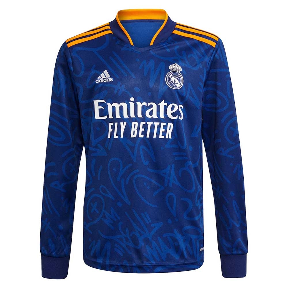 Real Madrid 2021-2022 Long Sleeve Away Shirt (Kids)