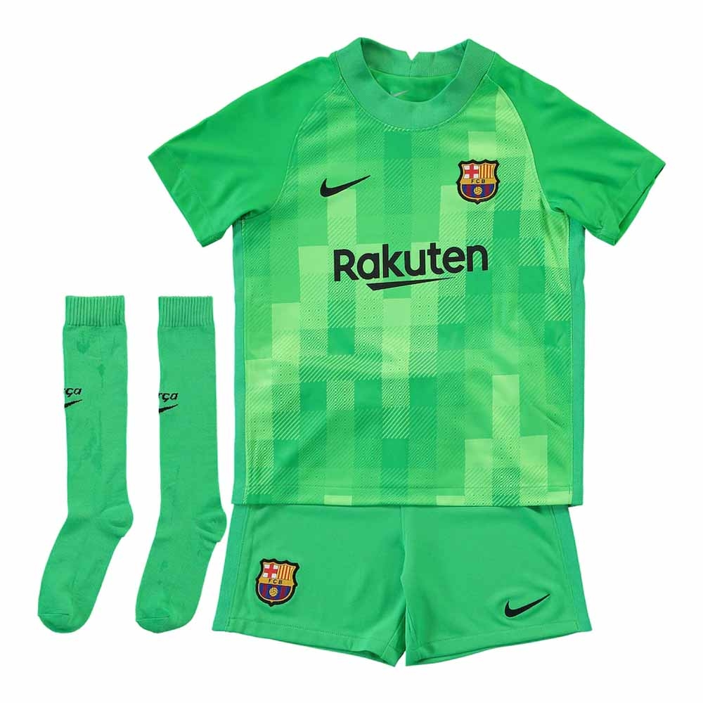 2021-2022 Barcelona Little Boys Goalkeeper Kit