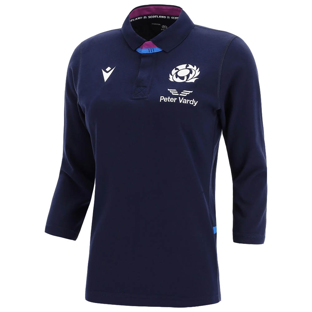 Macron Scotland 2020/21 Kids Home Replica Rugby Union Jersey Shirt Top Navy Blue 