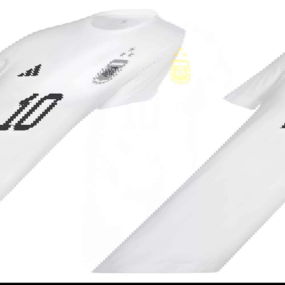 Messi Football Number 10 Graphic T-Shirt (White)
