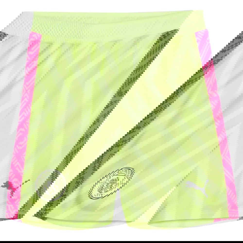 2023-2024 Man City Goalkeeper Shorts (Yellow) - Kids
