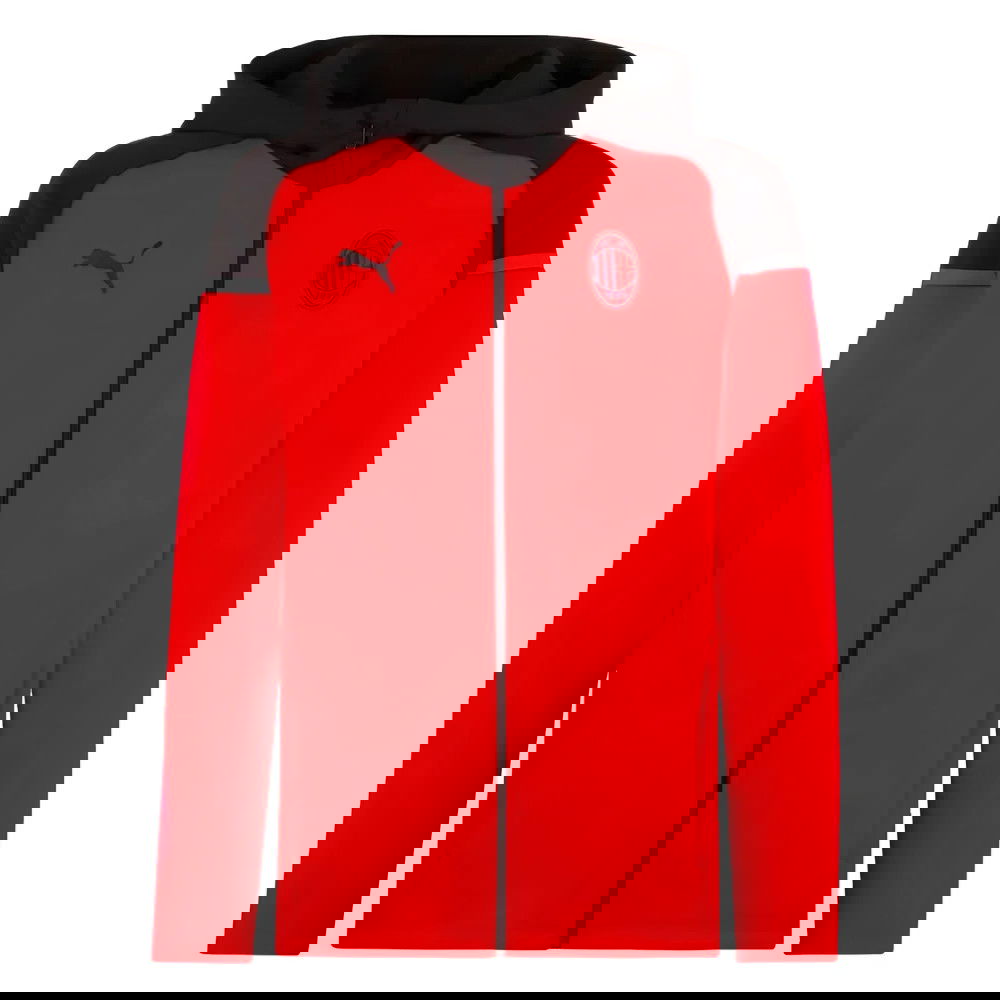 2023-2024 AC Milan Casuals Hooded Jacket (Red)