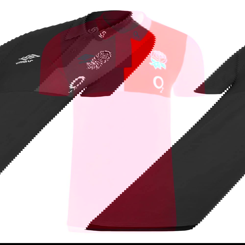 2023-2024 England Rugby CVC Polo (Tibetan Red)