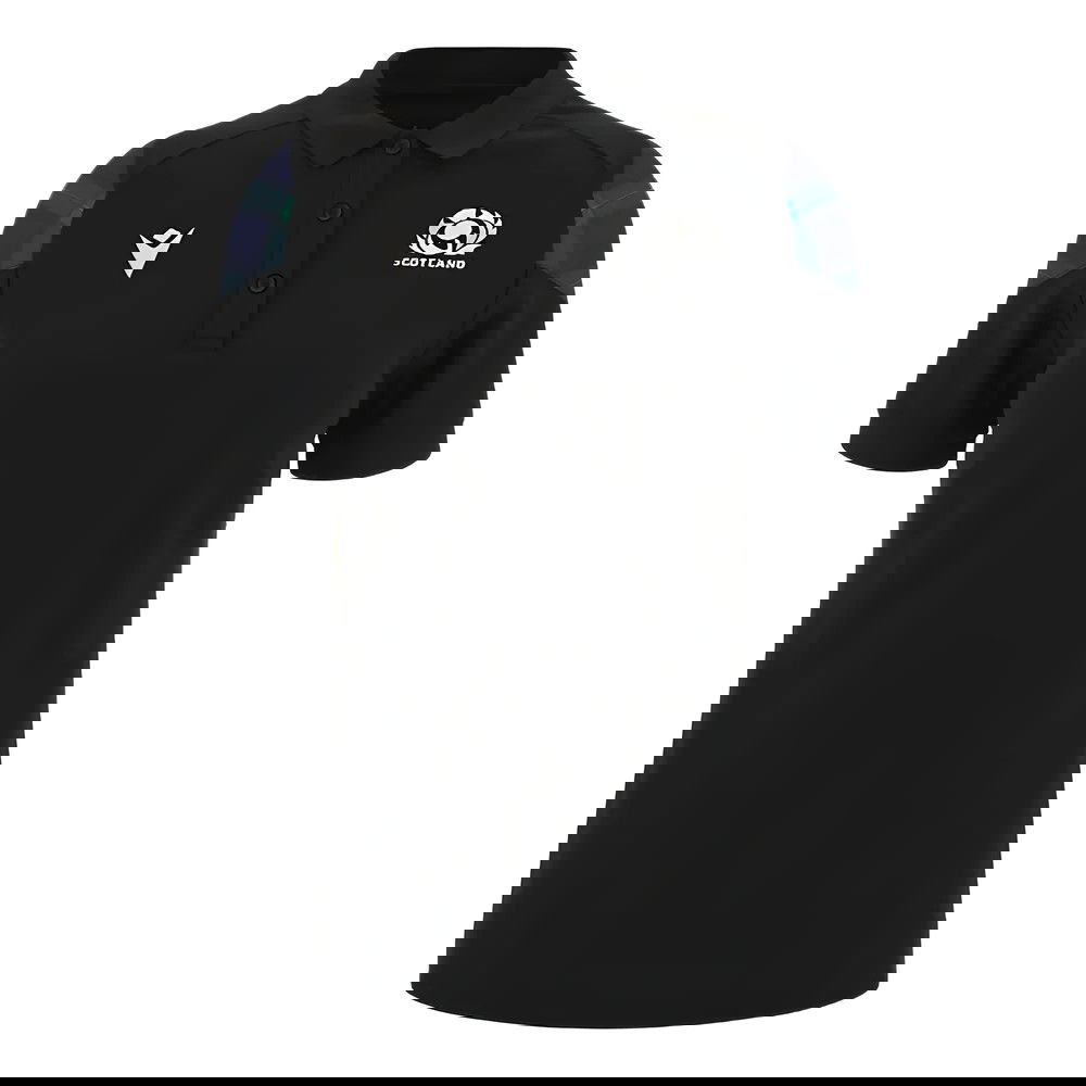 2023-2024 Scotland Rugby Travel Polo Shirt (Black) - Ladies