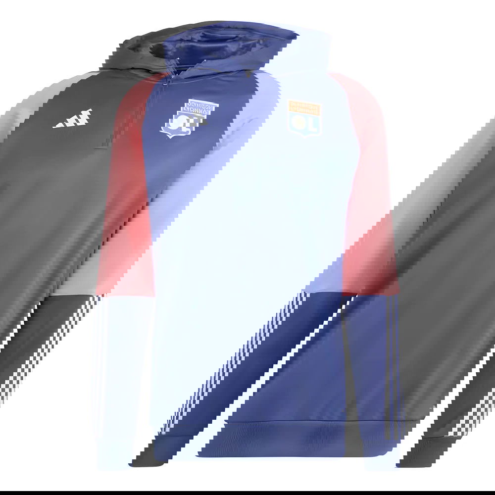 2023-2024 Olympique Lyon Hooded Track Top (Tech Indigo)