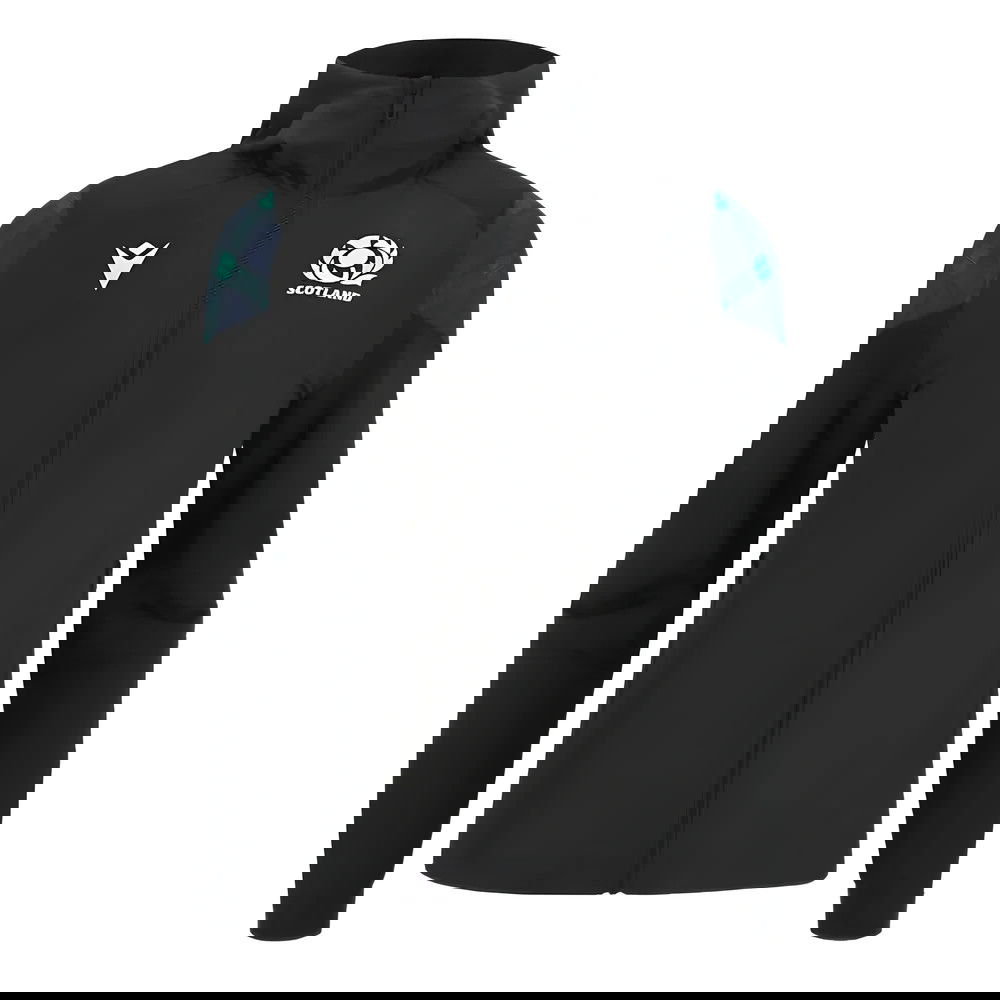 2023-2024 Scotland Rugby Travel Full Zip Hoodie (Black) - Kids