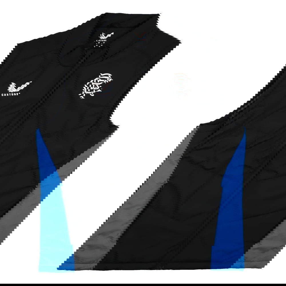 2023-2024 Rangers Players Match Day Bench Gilet (Black)
