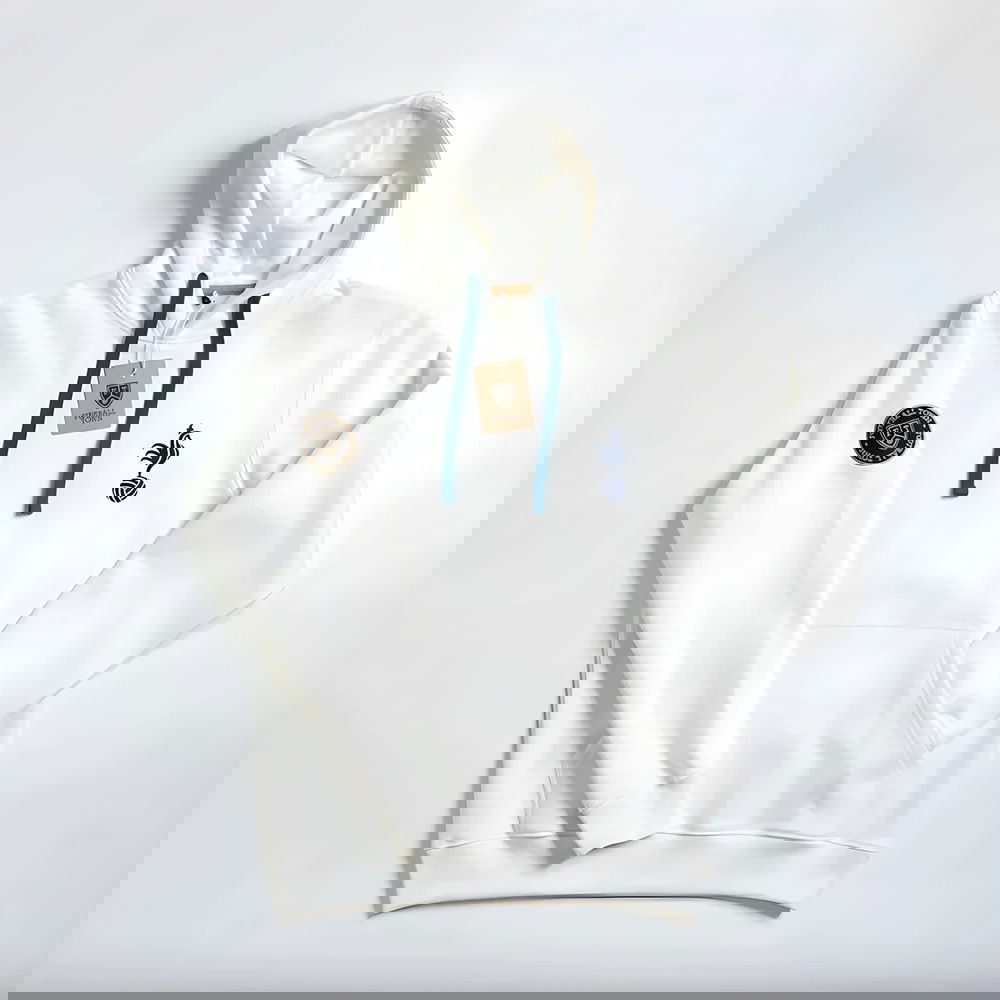 France Cockerel Retro Football Hoodie (White)