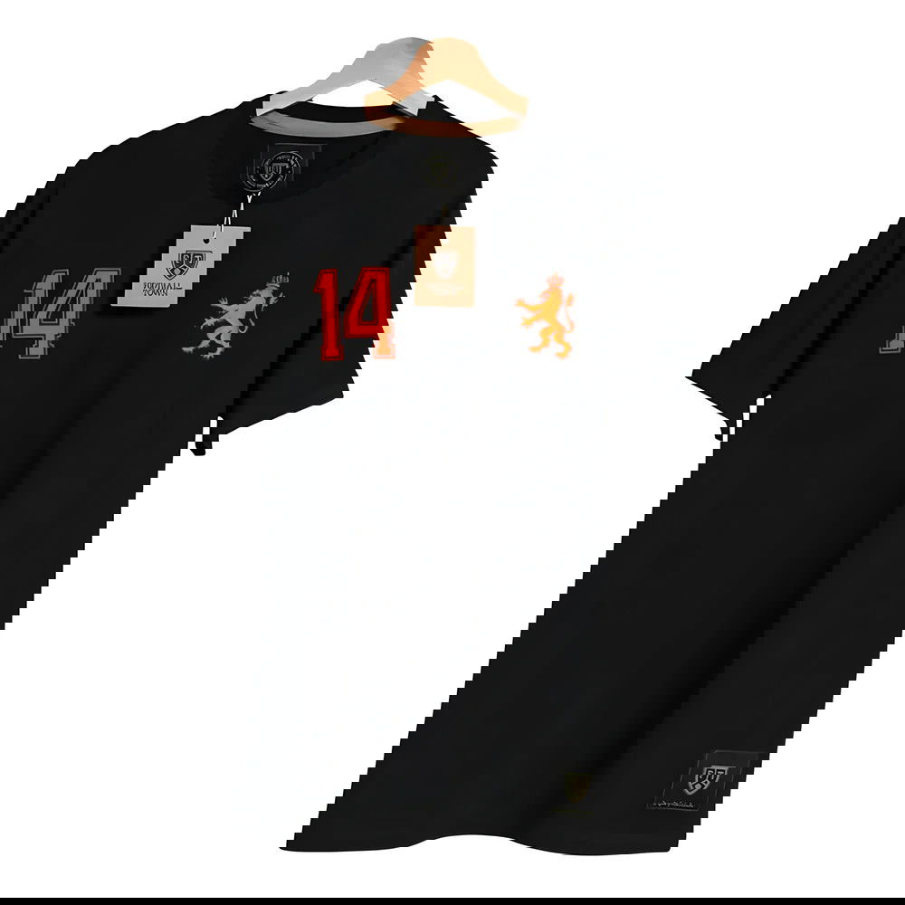 Holland De Leeuw 14 Black Retro Football Shirt