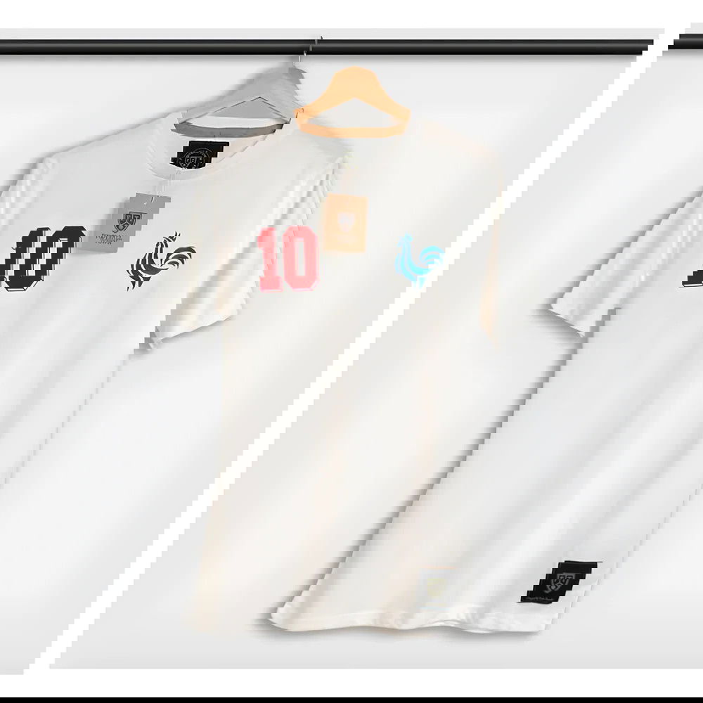 France Les Bleus 10 White Retro Football Tee