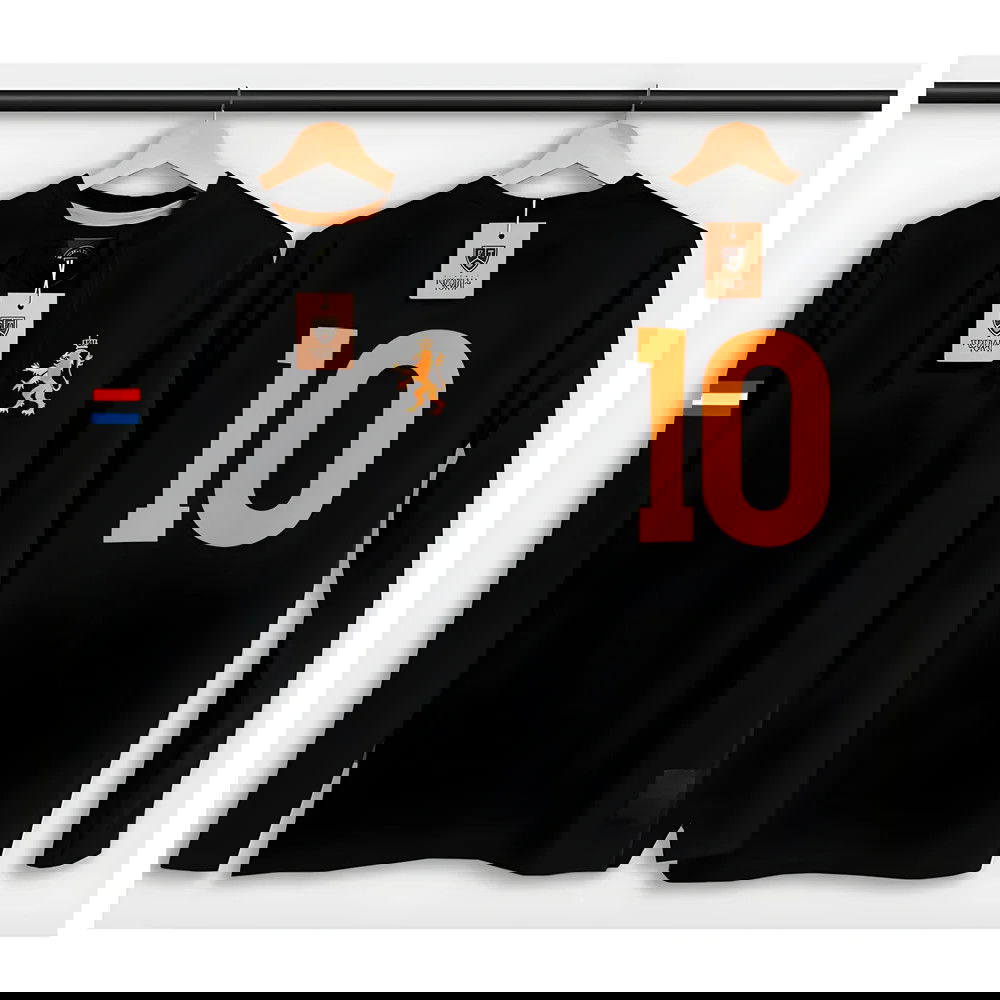Holland Bergkamp Retro Shirt Black De Leeuw